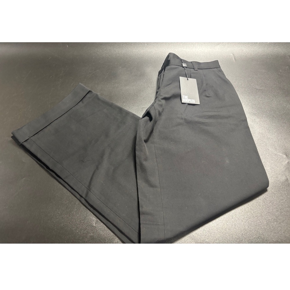 THE KOOPLES Women's Black Pleated Wide Leg Trousers‎ Pants Size FR 38/US Med